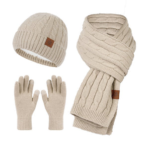 Men's Winter Alpaca Fleecefiber Scarf, Hat & Gloves Set
