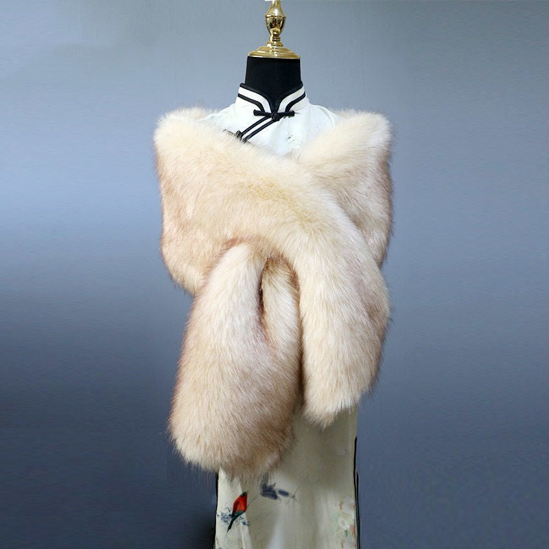 Luxury Faux Fur Shawl – Warm & Elegant Winter Wrap