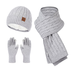 Men's Winter Alpaca Fleecefiber Scarf, Hat & Gloves Set