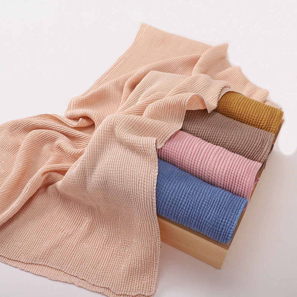 Silver Silk Crumpled Toe Scarf