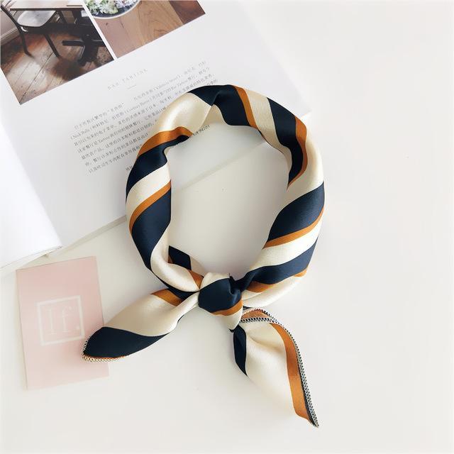 Elegant Printed Satin Scarf – Chic & Versatile Accessory