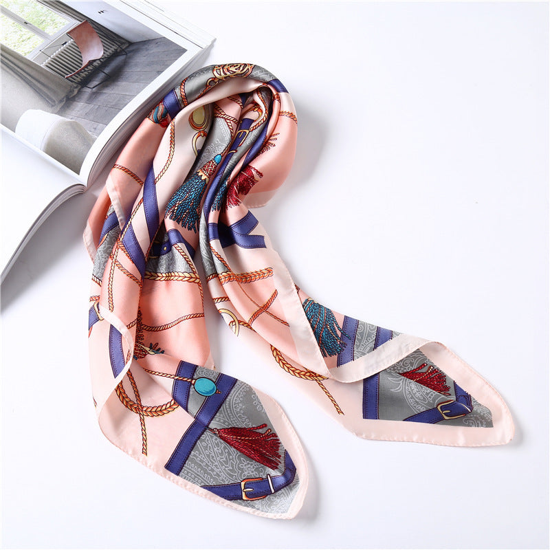 Elegant Decorative Silk Scarf – Stylish 70x70cm Square Wrap for Women