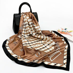 Elegant 90cm Silk Square Scarf – Lightweight & Stylish for All Seasons