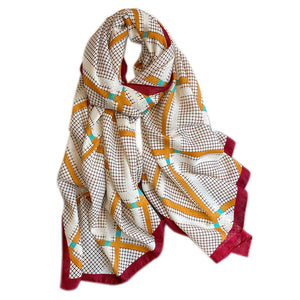 Women's Winter Korean Style Rhombus Scarf – Elegant & Cozy