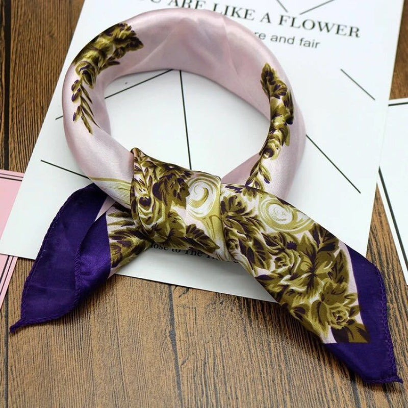 Versatile Small Silk Square Scarf 50cm  – Elegant Fashion Accessory