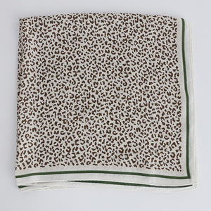 Artificial Silk Leopard Print Scarf – Stylish Square Silk Scarf for Women (70x70cm)