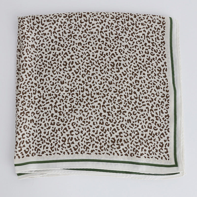 Artificial Silk Leopard Print Scarf – Stylish Square Silk Scarf for Women (70x70cm)