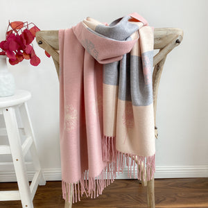 Autumn & Winter Cashmere Dandelion Jacquard Scarf (190x70cm)