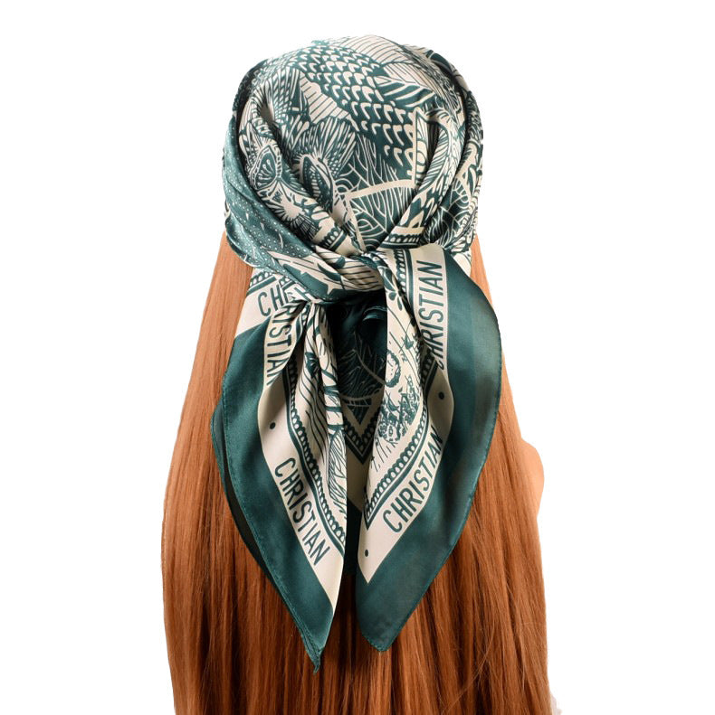 Silk Satin 70x70 Headscarf – Elegant Coconut Silk Towel for Women