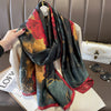 Floral Lightweight Sunscreen Imitated Silk Scarf