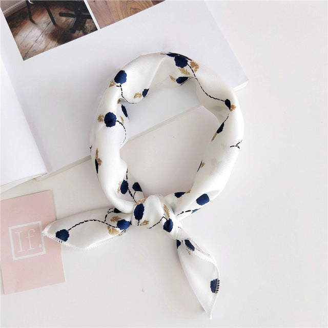Elegant Printed Satin Scarf – Chic & Versatile Accessory