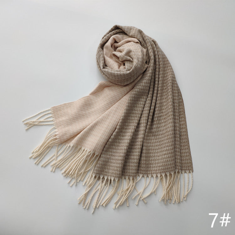 Unisex Imitation Cashmere Scarf – Soft, Warm & Stylish Tie-Dye Wrap with Tassels