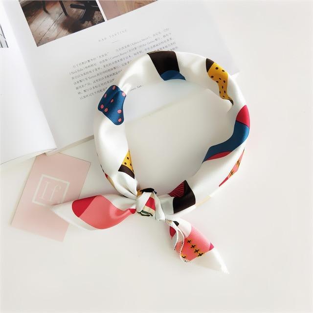 Elegant Printed Satin Scarf – Chic & Versatile Accessory