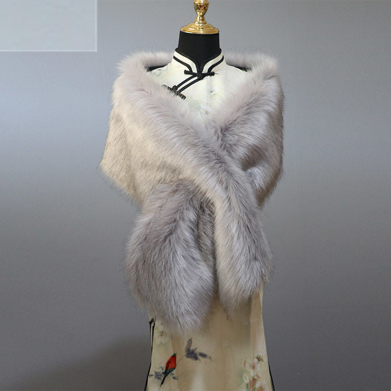 Luxury Faux Fur Shawl – Warm & Elegant Winter Wrap