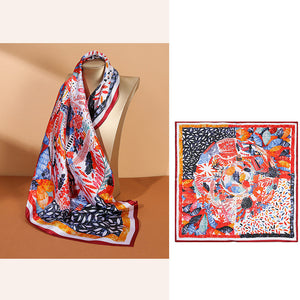 Women's Fashionable Mulberry Silk Scarf – Elegant Printed Square Wrap (70x70cm)