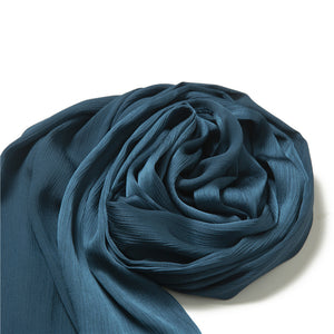 Solid Color Silk Scarf – Elegant Crepe Polyester Wrap for All Seasons (180x70cm)