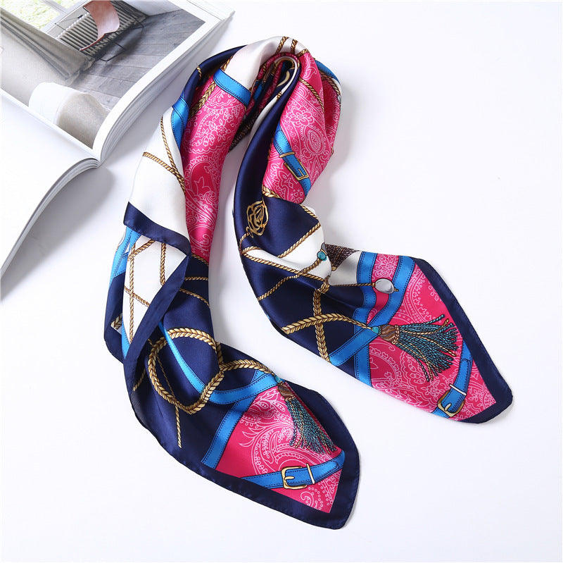 Elegant Decorative Silk Scarf – Stylish 70x70cm Square Wrap for Women