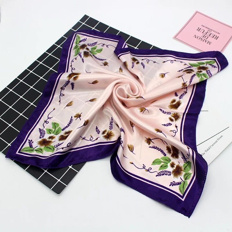 Versatile Small Silk Square Scarf 50cm  – Elegant Fashion Accessory