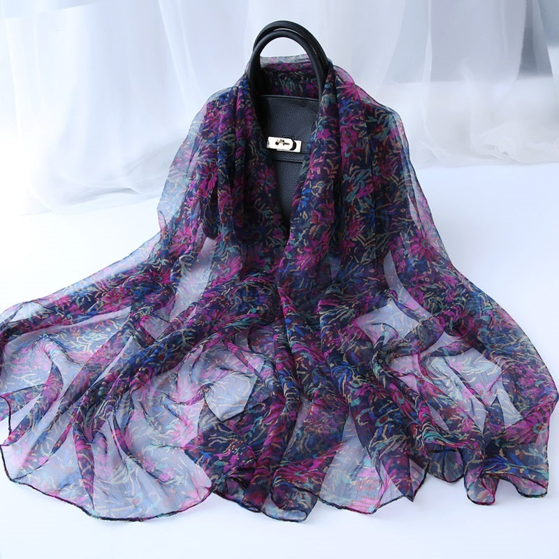 Ladies' Fashion Versatile Decorative Silk Scarf – Elegant & Chic