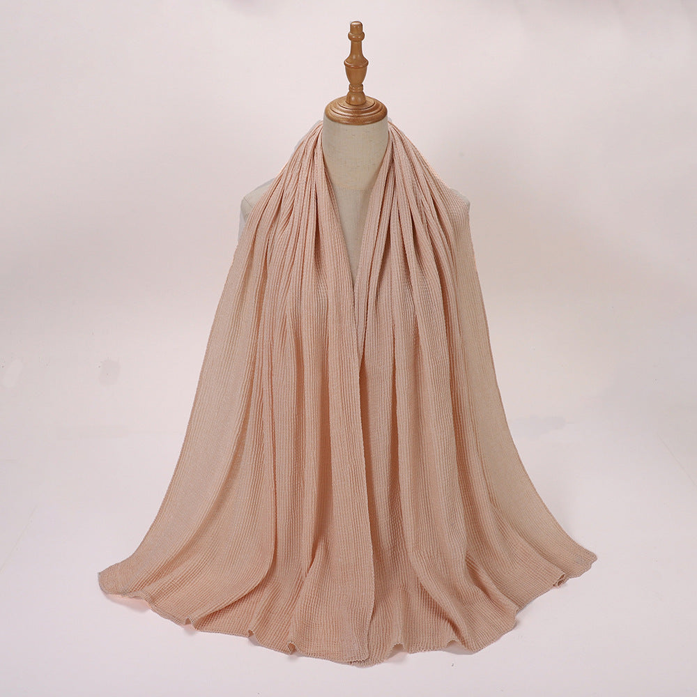 Silver Silk Crumpled Toe Scarf