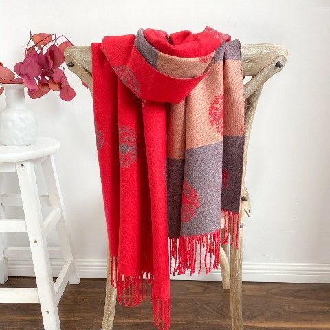 Autumn & Winter Cashmere Dandelion Jacquard Scarf (190x70cm)