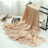 Solid Color Silk Scarf – Elegant Crepe Polyester Wrap for All Seasons (180x70cm)