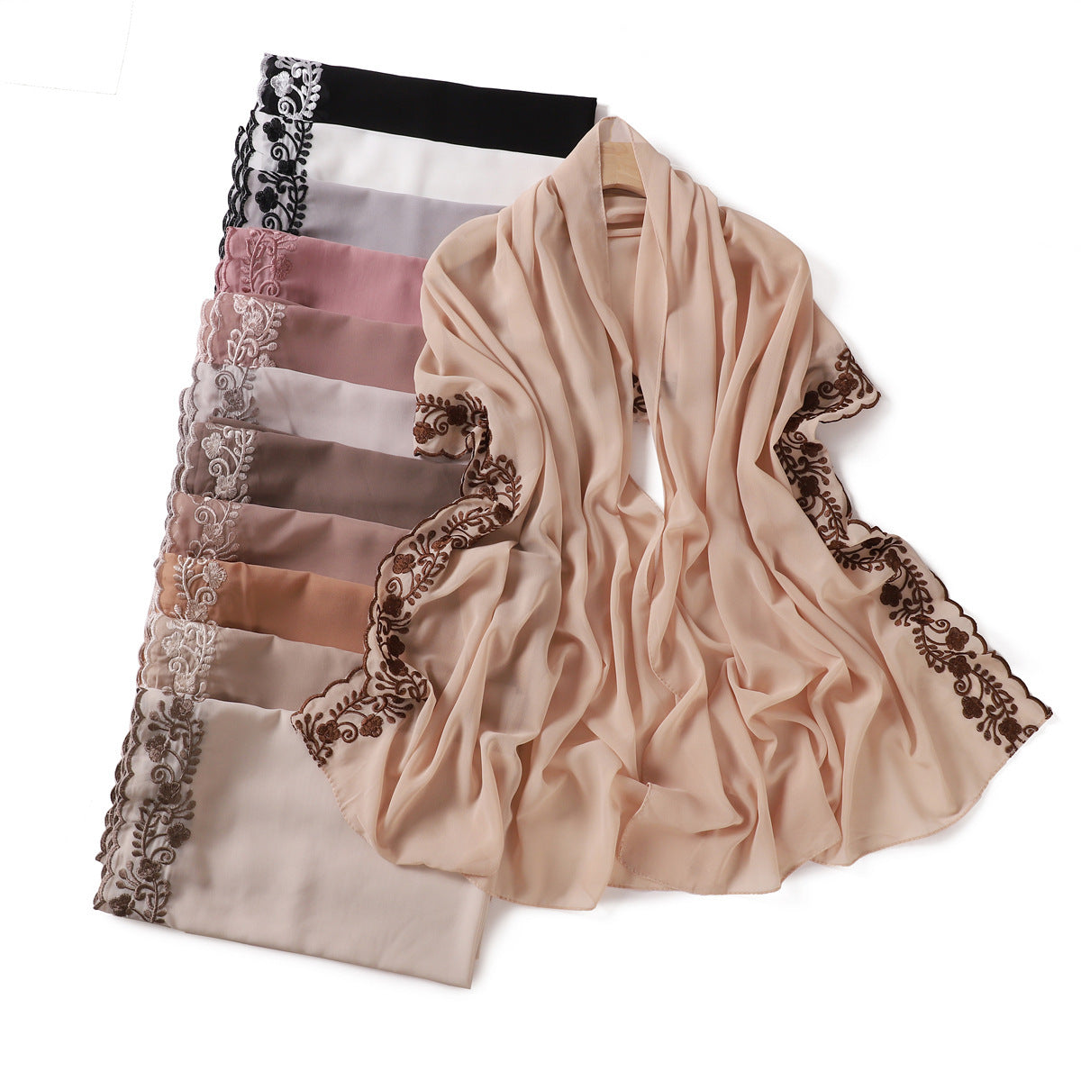 Elegant Solid Color Chiffon Scarf for Women – Lightweight & Versatile (72x175cm)
