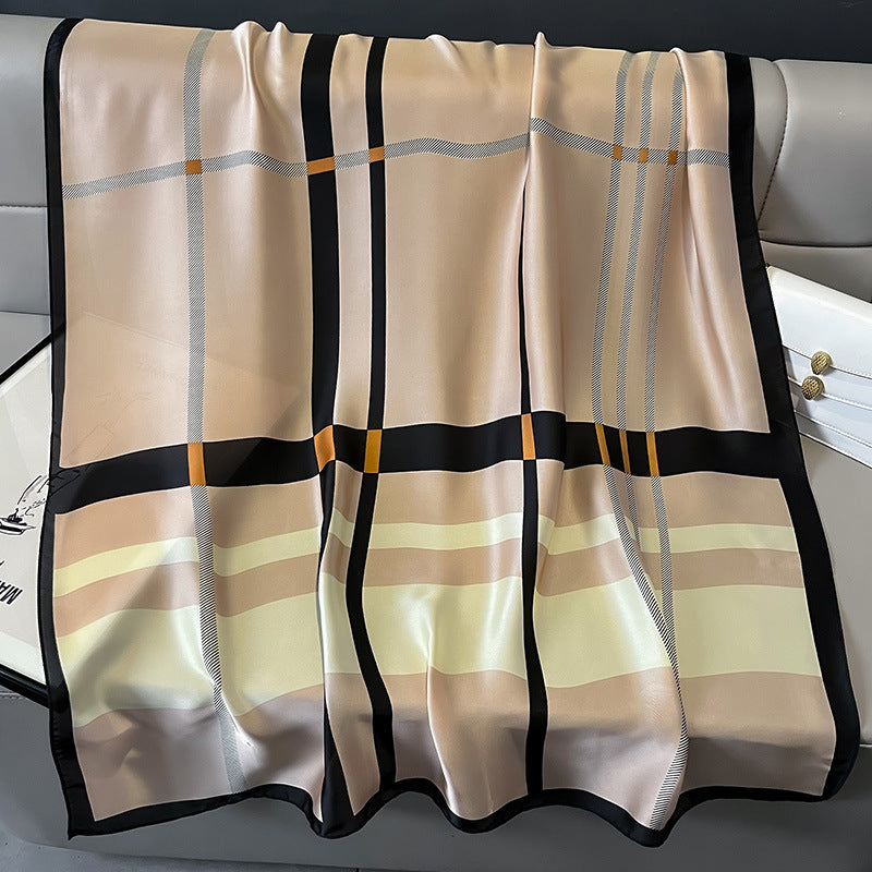 Elegant Plaid Rayon Shawl – Lightweight Summer Scarf (90x180cm)