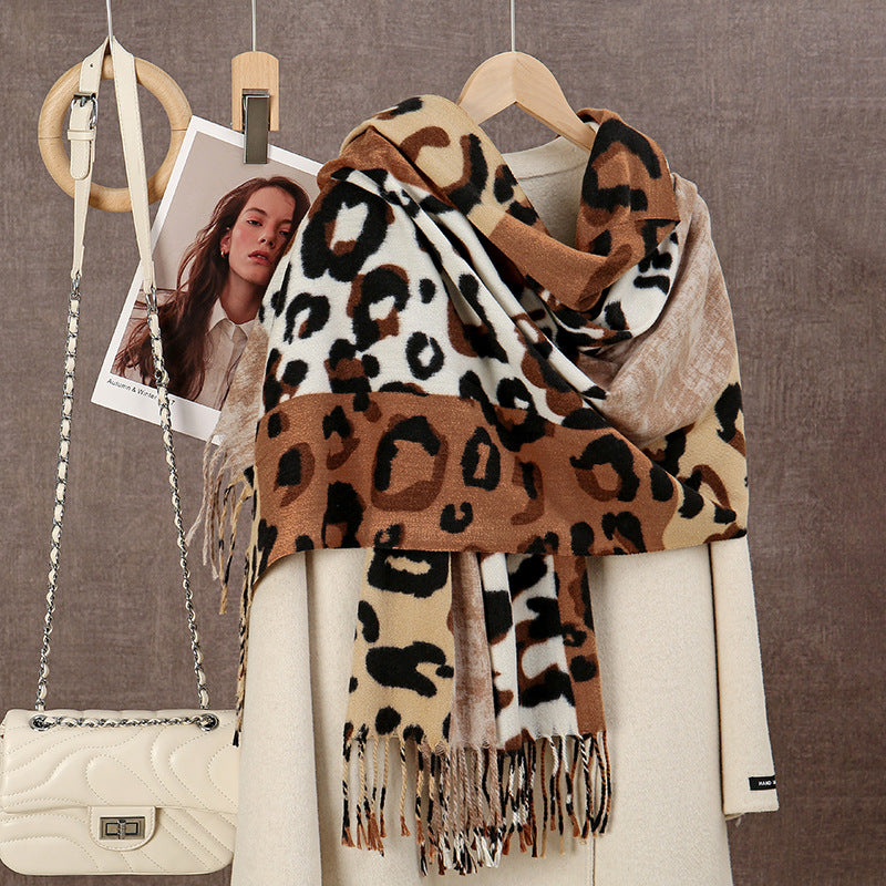 Women's Cashmere-Like Duplex Printed Scarf – Soft, Warm & Stylish Winter Wrap (180x70 cm)