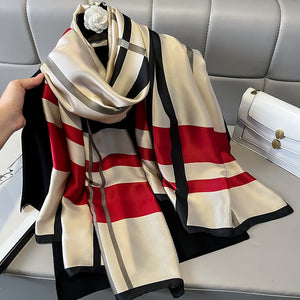 Elegant Plaid Rayon Shawl – Lightweight Summer Scarf (90x180cm)