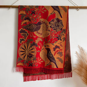 Elegant Ethnic Jacquard Scarf – Cashmere-Like Warm Shawl (200x65cm)
