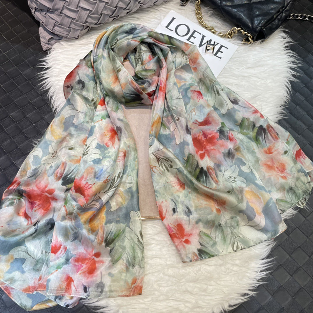 Luxury Silk Long Strip Shawl – Elegant & Stylish Women's Scarf (180x110cm)