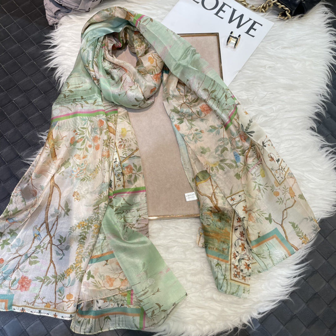 Luxury Silk Long Strip Shawl – Elegant & Stylish Women's Scarf (180x110cm)