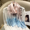 Hangzhou Silk High-End Long Scarf – Elegant Printed Silk Scarf for Women (173x55cm)