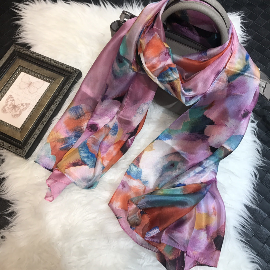 Luxury Silk Long Strip Shawl – Elegant & Stylish Women's Scarf (180x110cm)