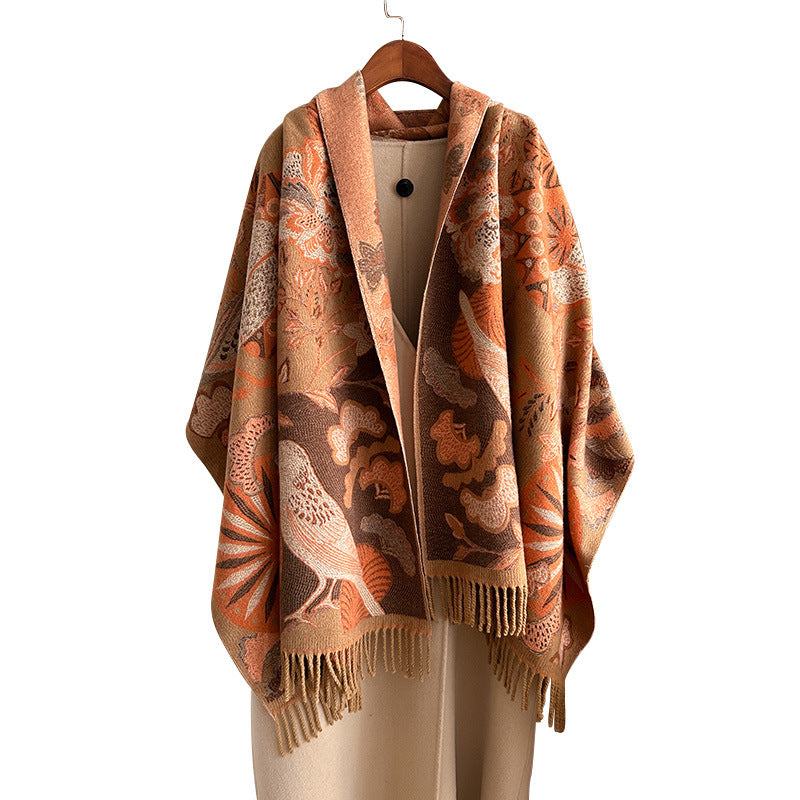 Elegant Ethnic Jacquard Scarf – Cashmere-Like Warm Shawl (200x65cm)