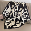 Elegant Camellia Print Silk Headscarf – Fashionable Square Scarf (70x70cm)