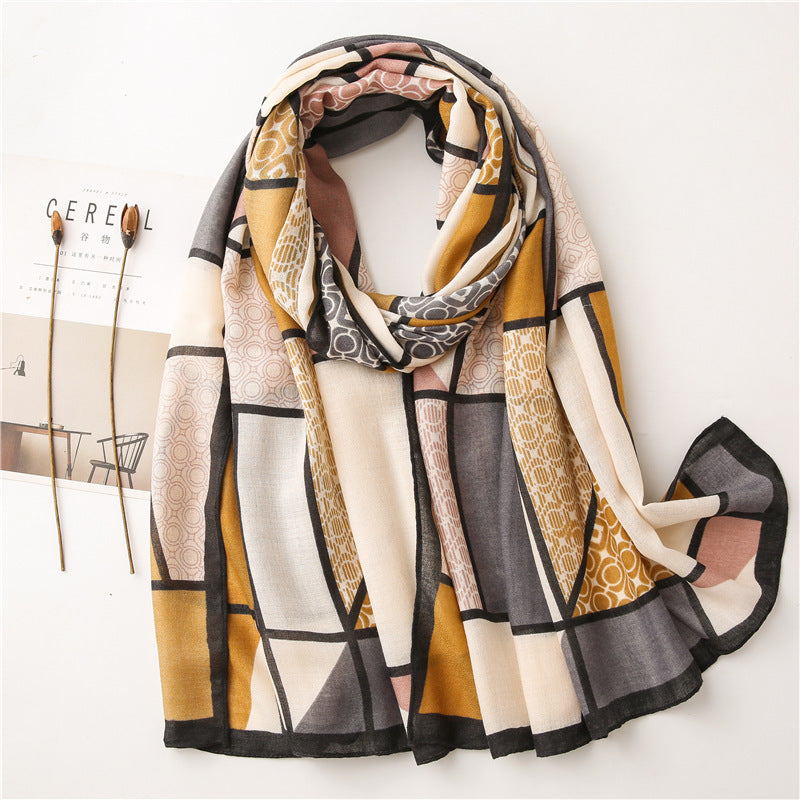 Shawl Autumn & Winter Warm British Plaid Korean Style Scarf (Dual-Use)