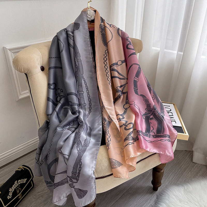Winter Warm Vintage Print Chain Scarf (90x180cm)