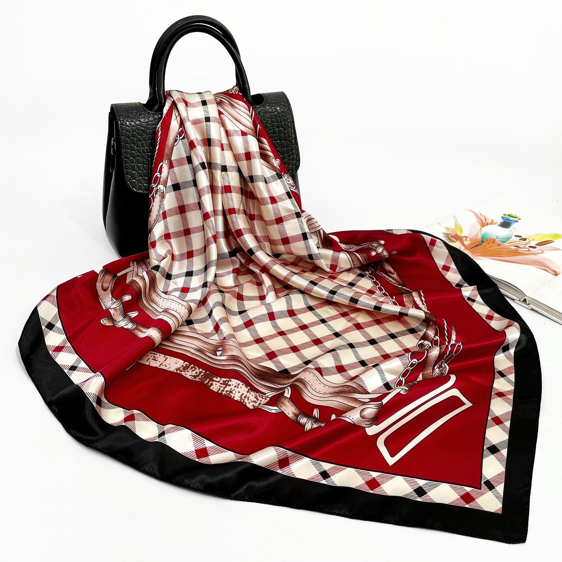 Elegant 90cm Silk Square Scarf – Lightweight & Stylish for All Seasons
