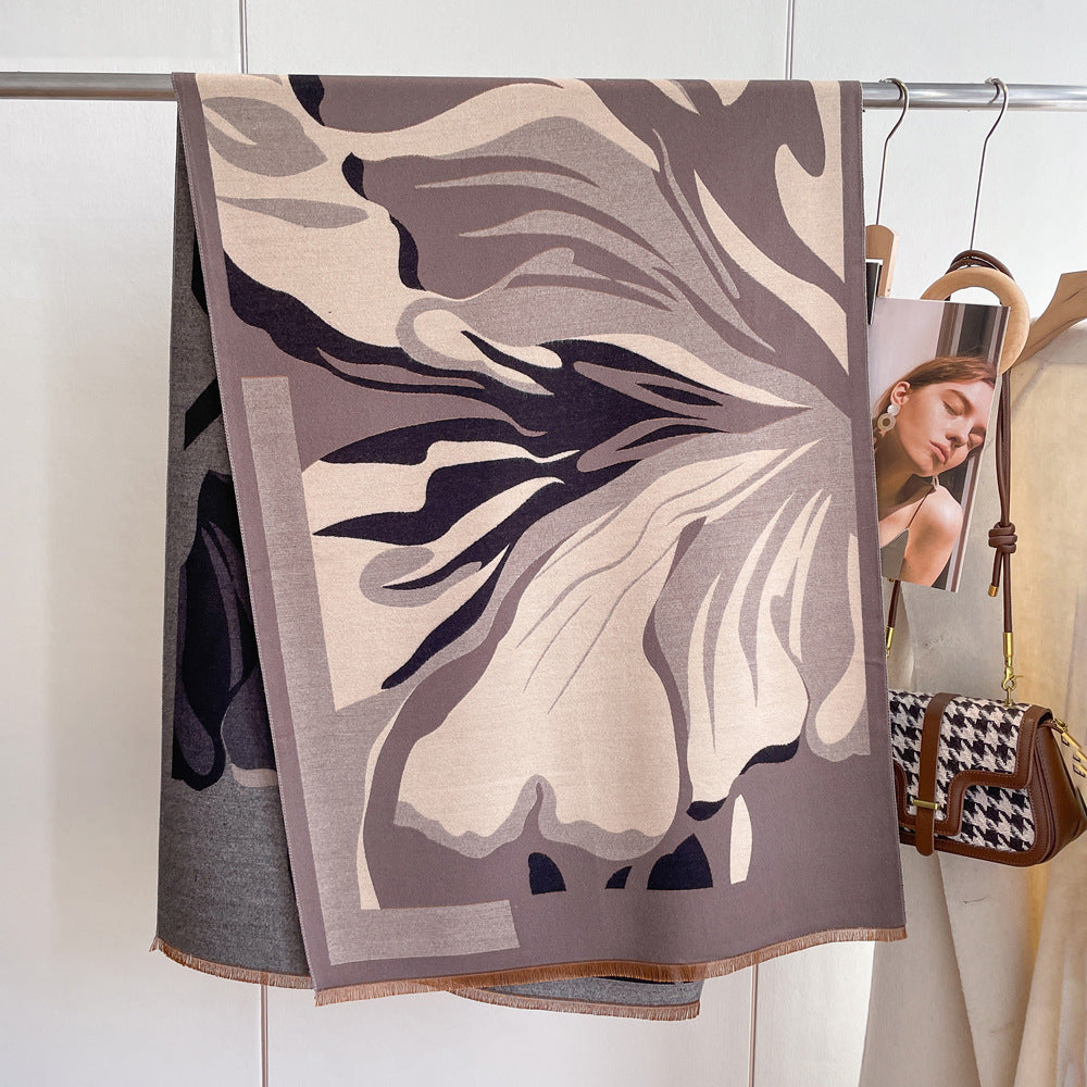 Artificial Cashmere Scarf – Women's Autumn & Winter Wrap (65x185cm)