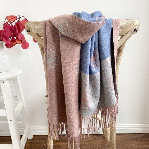 Autumn & Winter Cashmere Dandelion Jacquard Scarf (190x70cm)