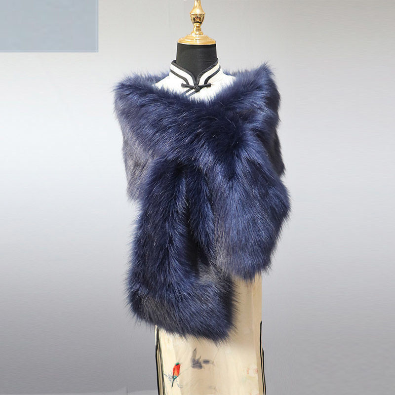 Luxury Faux Fur Shawl – Warm & Elegant Winter Wrap