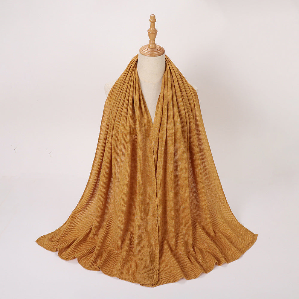 Silver Silk Crumpled Toe Scarf