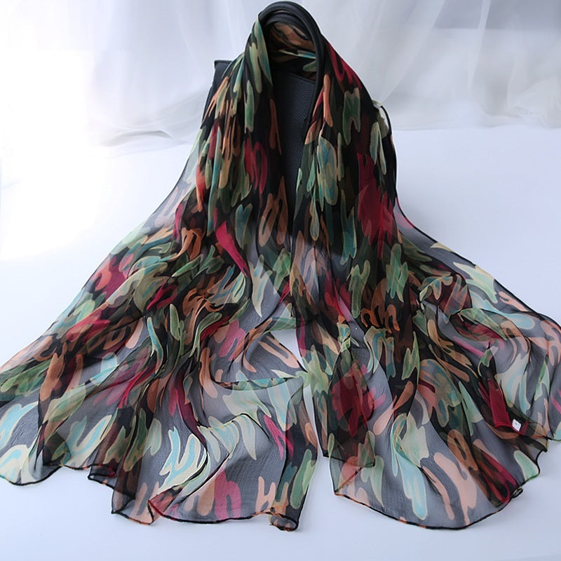 Ladies' Fashion Versatile Decorative Silk Scarf – Elegant & Chic