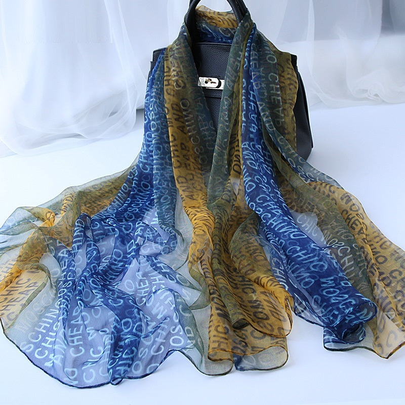 Ladies' Fashion Versatile Decorative Silk Scarf – Elegant & Chic