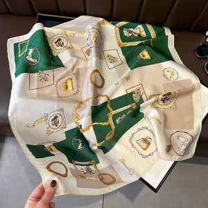 Elegant Floral Silk Square Scarf – Versatile & Stylish (70x70cm)