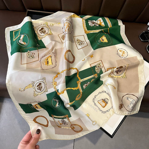 Elegant Floral Silk Square Scarf – Versatile & Stylish (70x70cm)