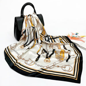 Elegant 90cm Silk Square Scarf – Lightweight & Stylish for All Seasons