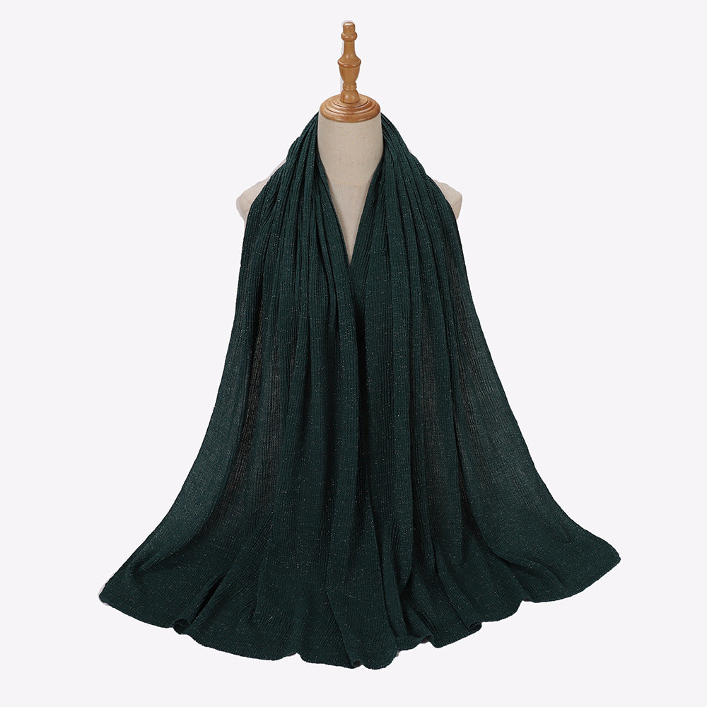 Silver Silk Crumpled Toe Scarf